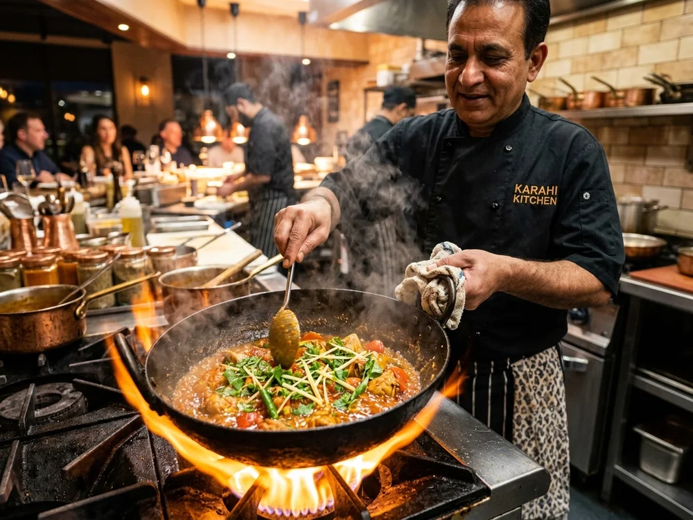 Live Flame Wok Station at [Your Restaurant Name]